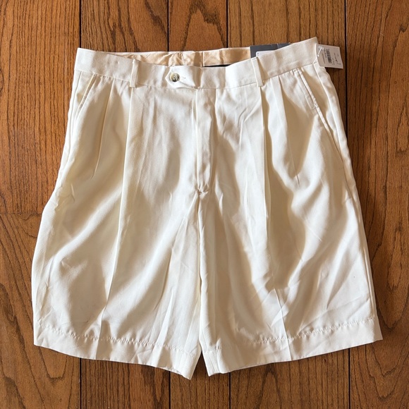 Folio New York Cream Flat Front Men's Shorts Size 34 - Picture 11 of 11